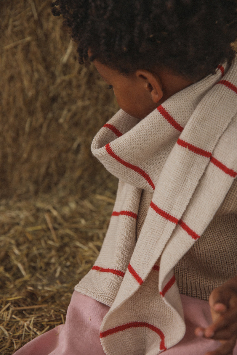 SCARF IGOR CREAM+RED--