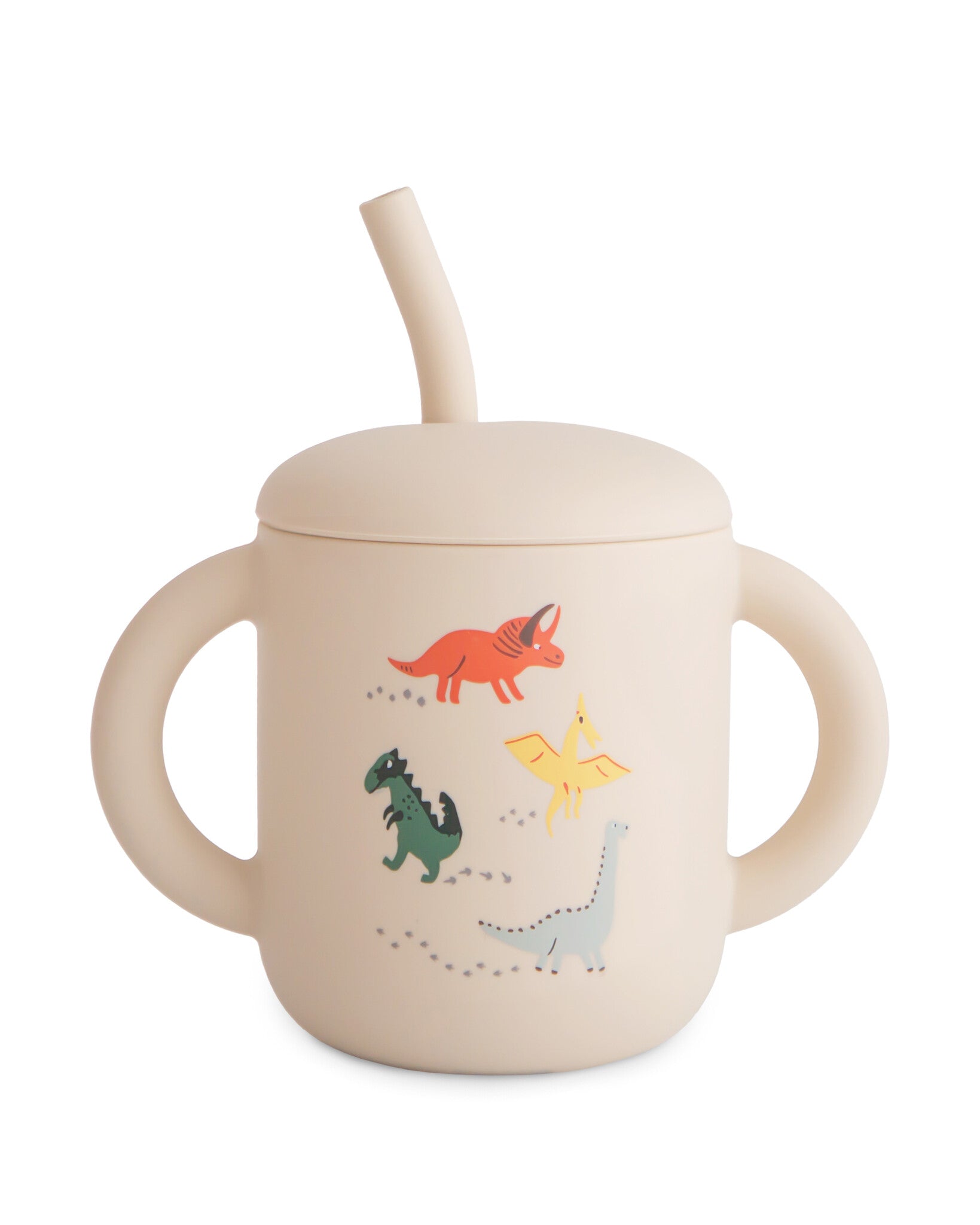silicone training cup and straw_dinosaurs 1