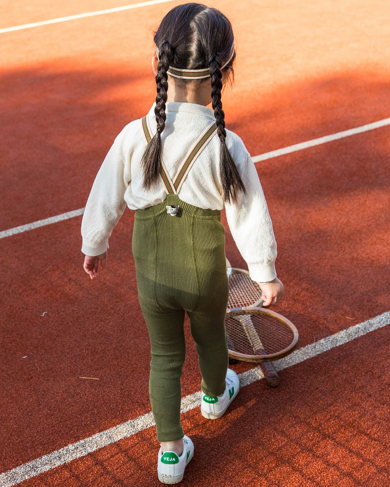 Silly Silas - footles tights - olive striped-2