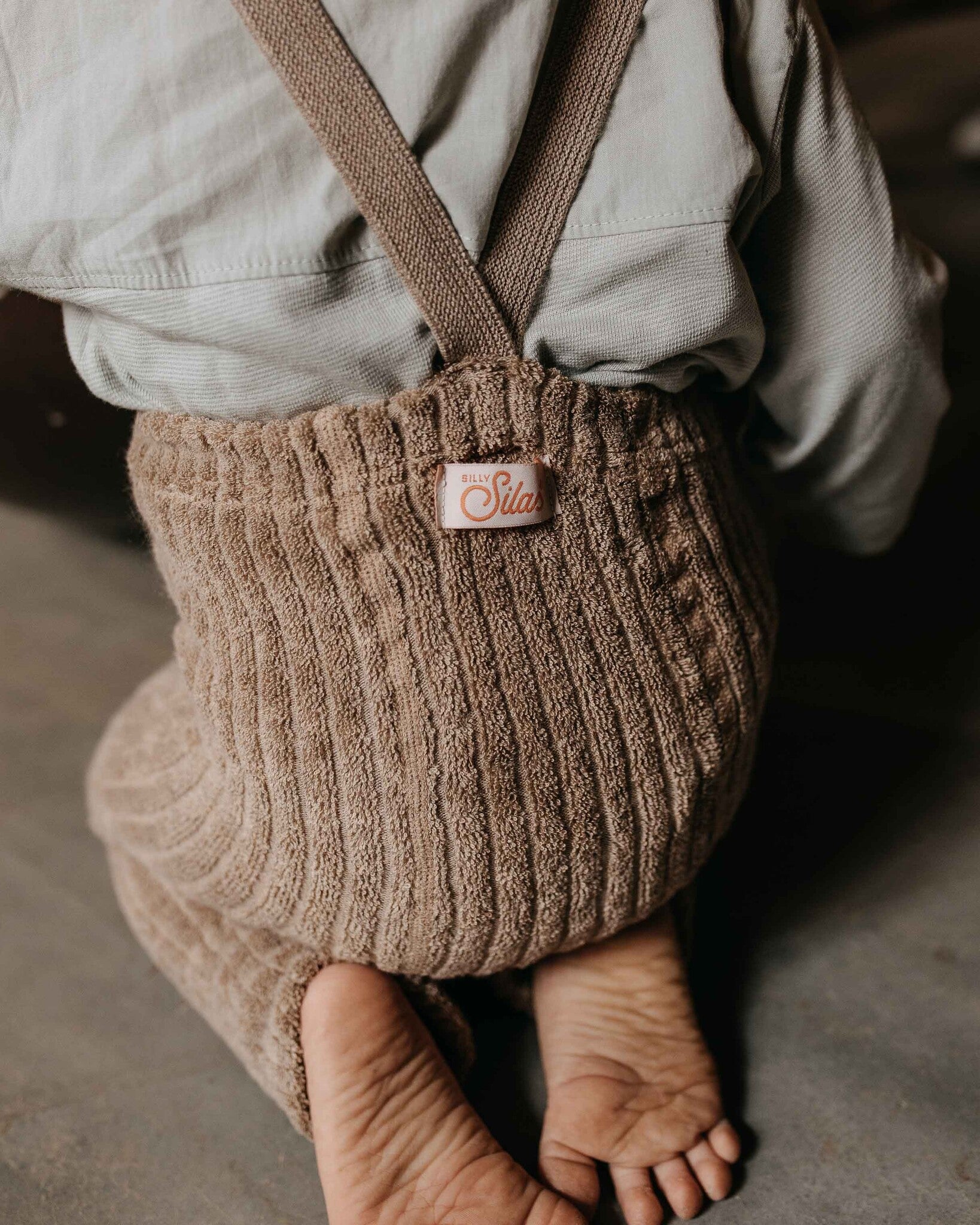 Silly Silas - footless granny teddy tights - peanut blend