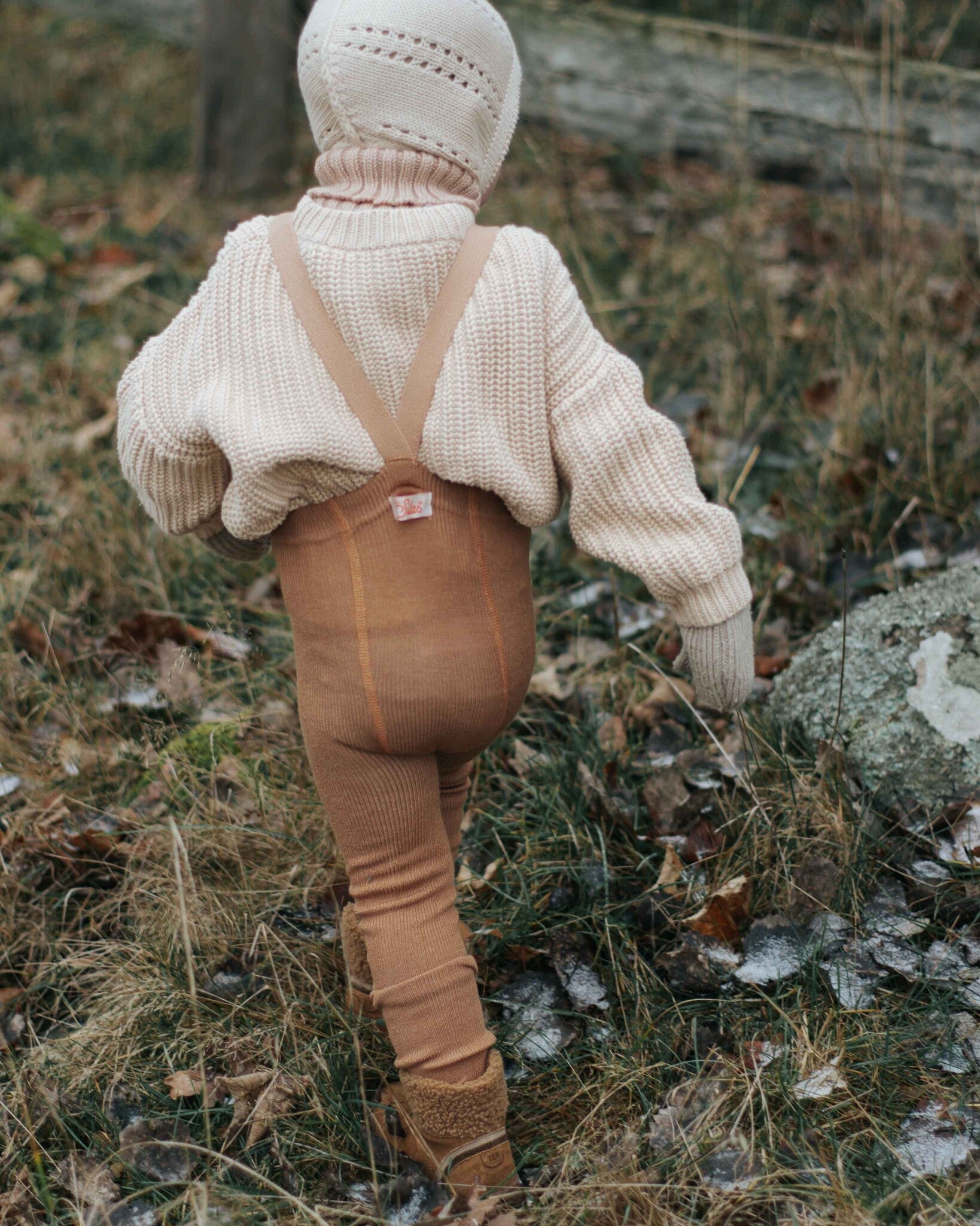 Silly Silas - Wooly tights zonder voetjes - cappuccino bruin