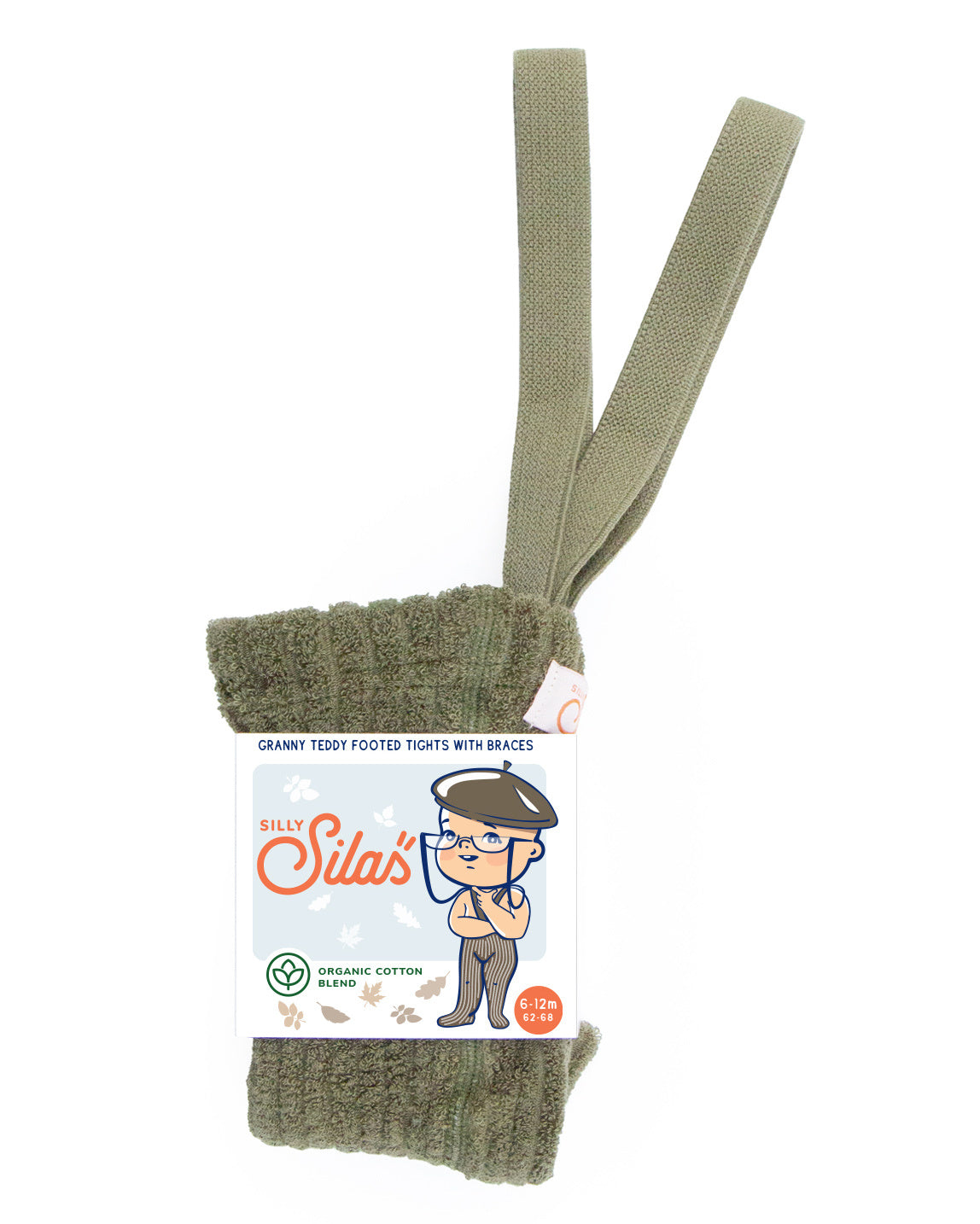 Silly Silas granny teddy tights - olive