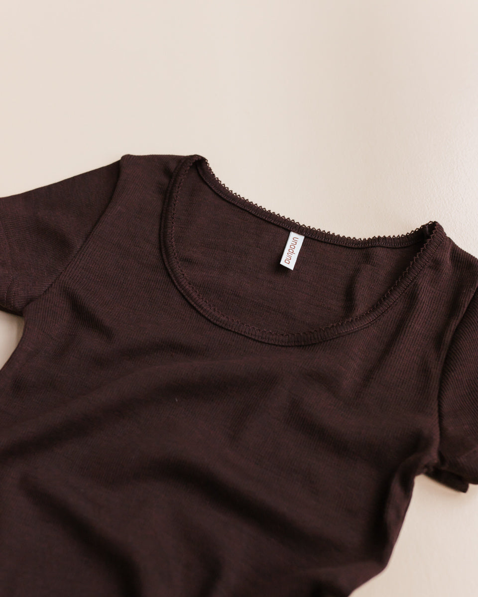 unadun a Dameshemd short sleeves tiny rib wol - kladdkaka 2