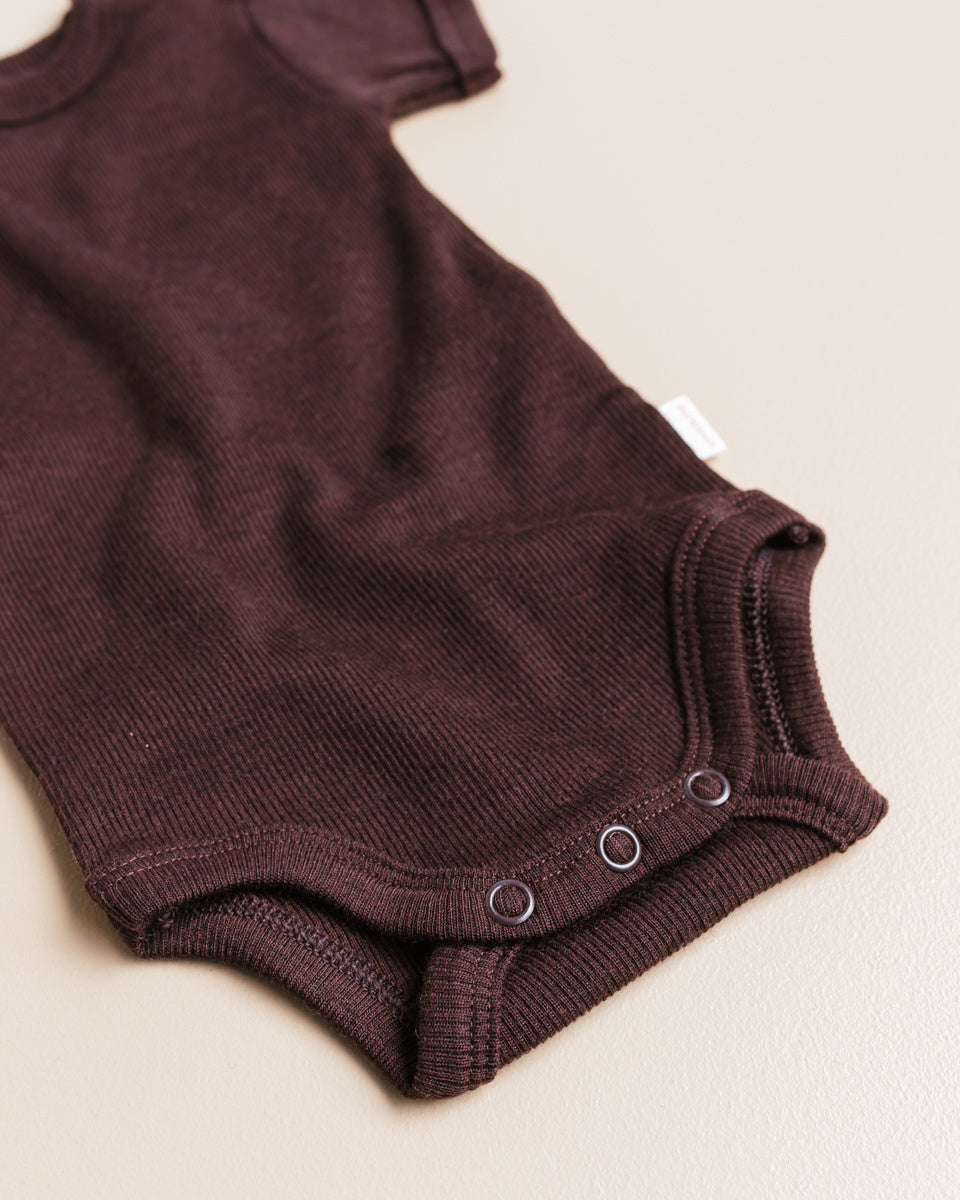 Unaduna baby body wool kladdkaka brown