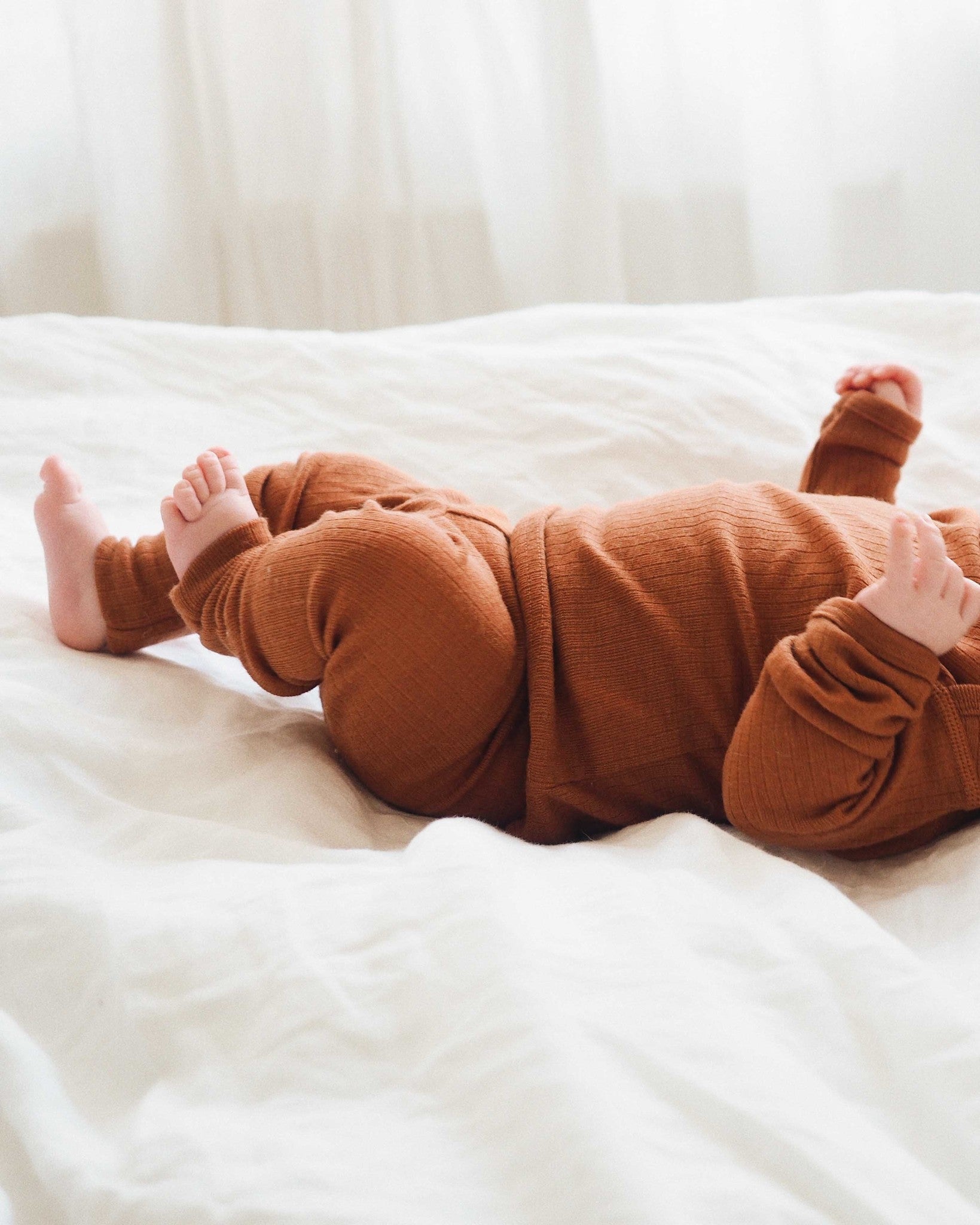 unaduna baby broekje wol umber
