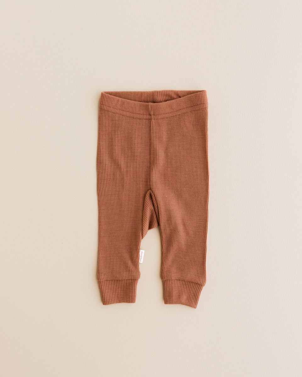 unaduna Babylegging tiny rib wol - siënna clay