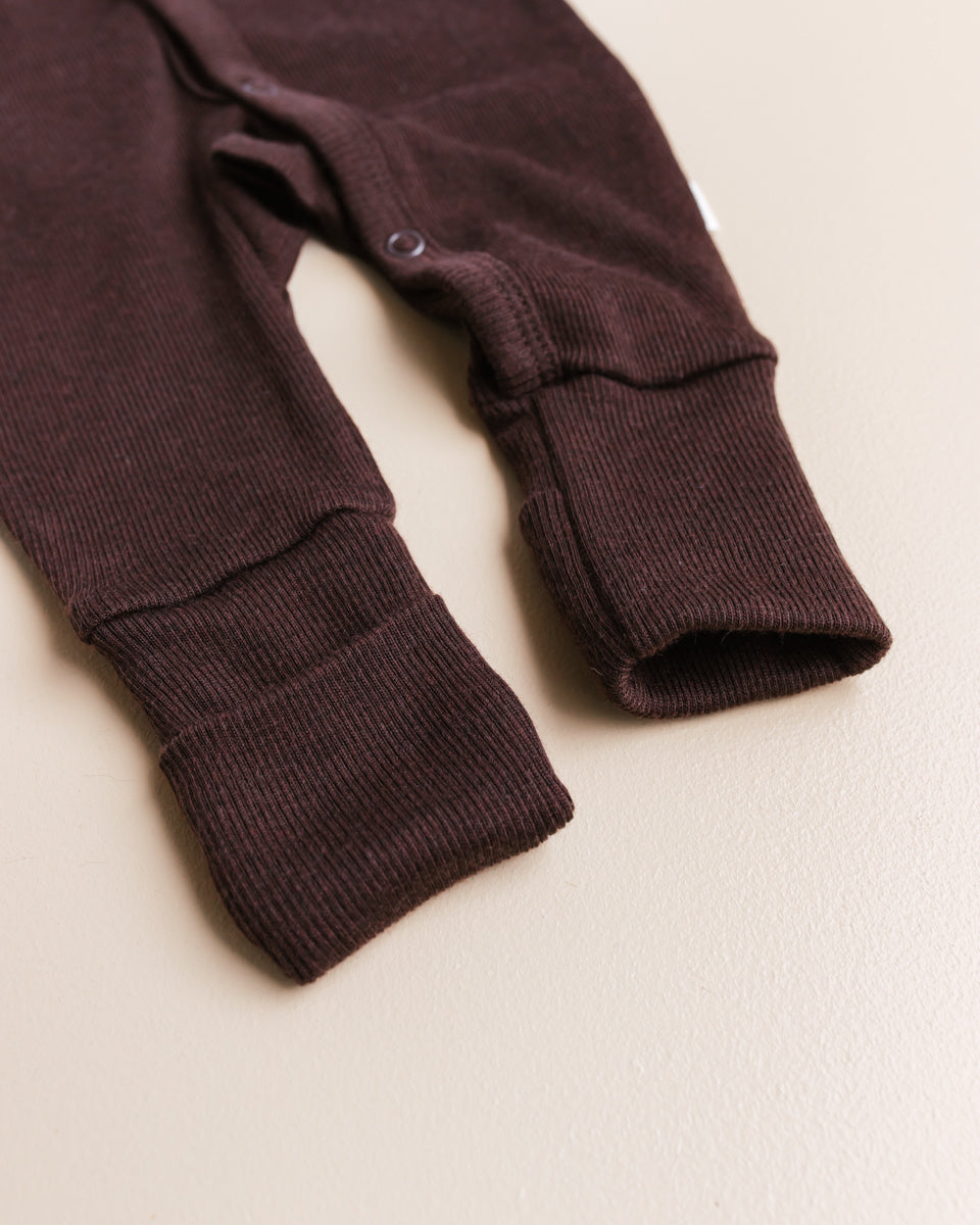 Unaduna babysuit wool kladdkaka brown