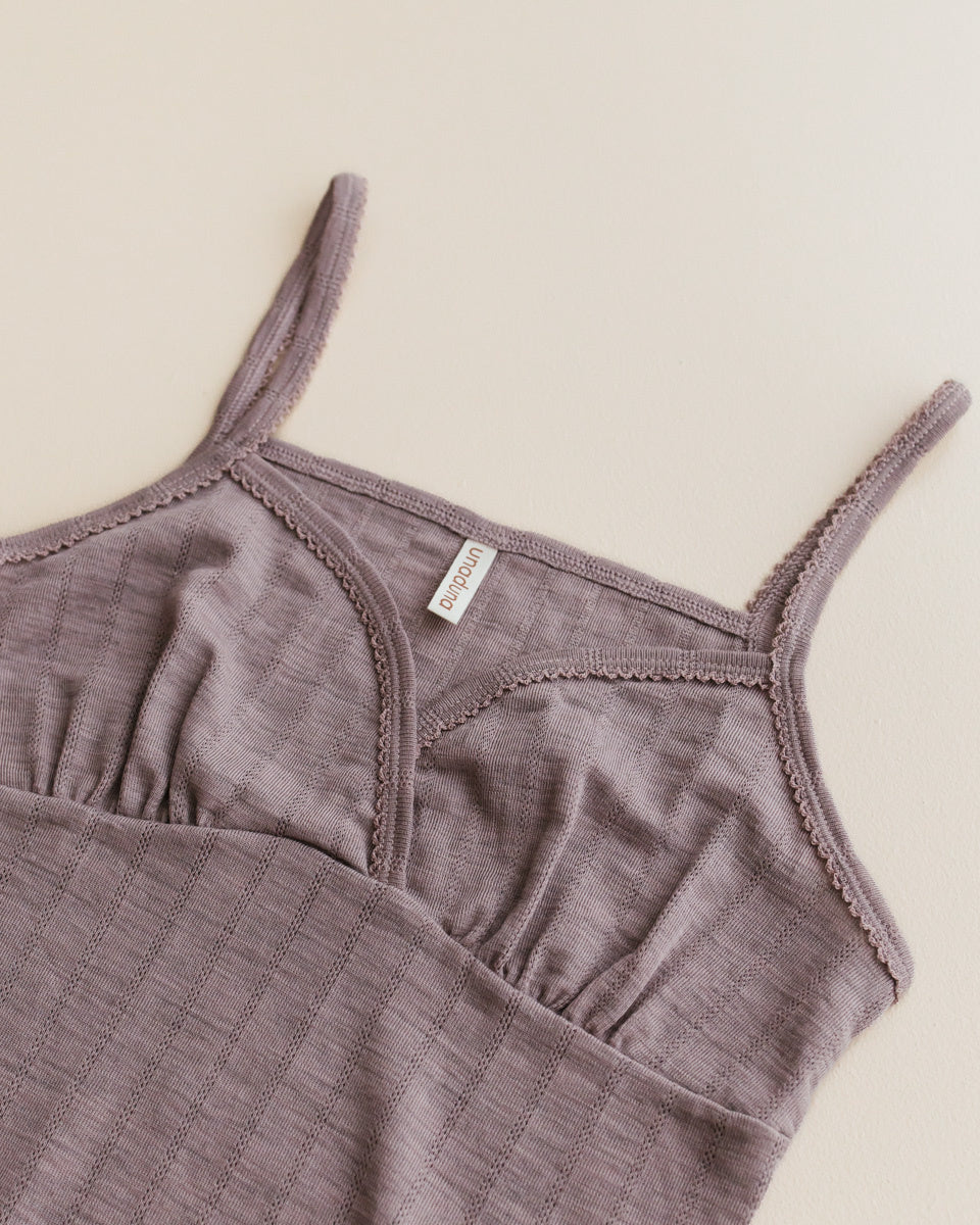 unaduna Chemise streepjes pointelle wol:zijde - heather melange 2