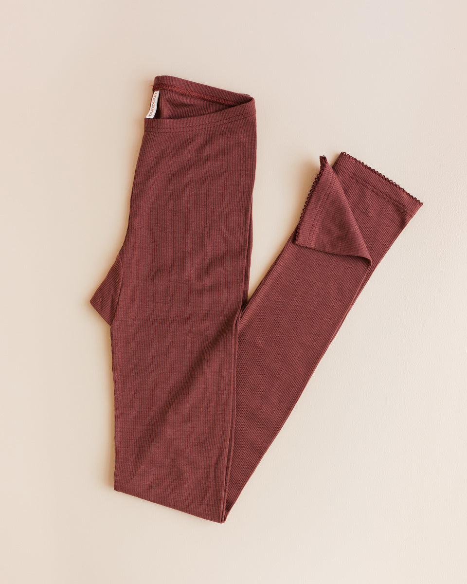 Unaduna dames legging wol henna dune rib