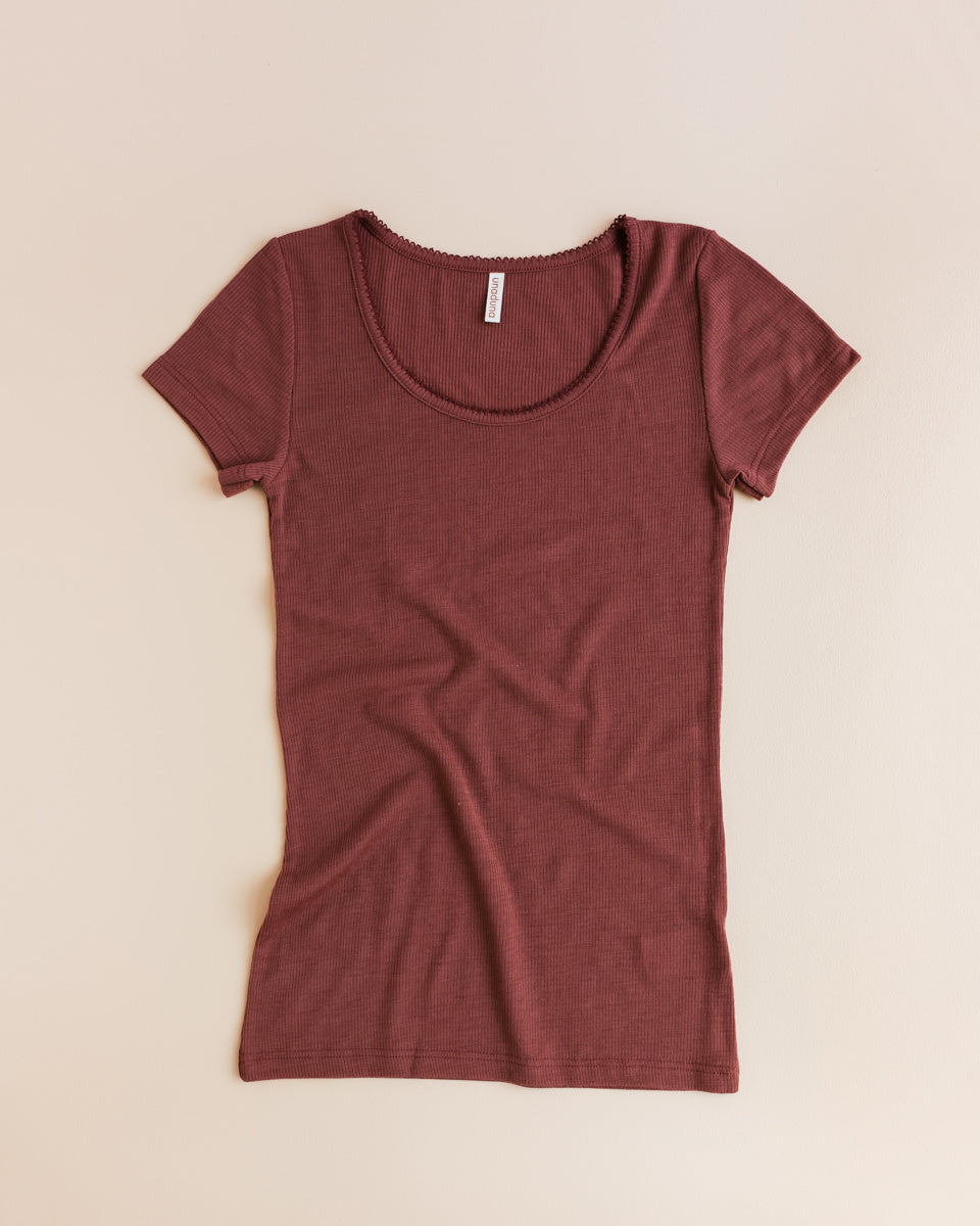 unaduna dames t shirt wol henna dune rib