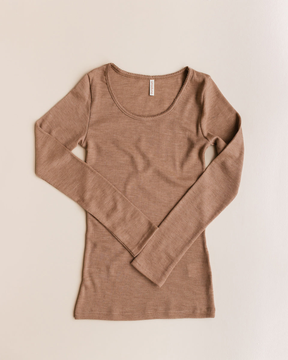 unaduna Dameshemd long sleeves tiny rib wol - semla 1