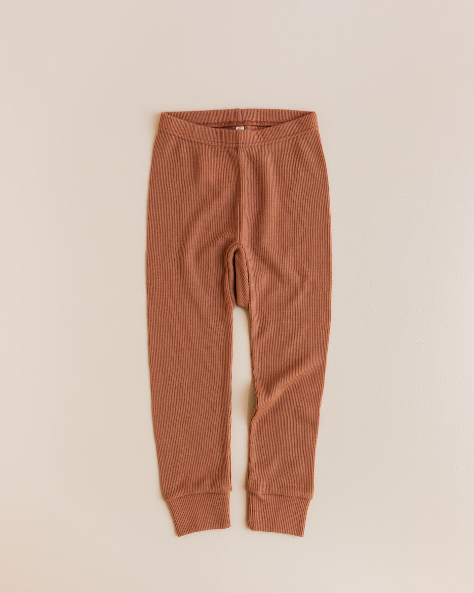 Unaduna kinder leggign wol tiny rib sienna clay