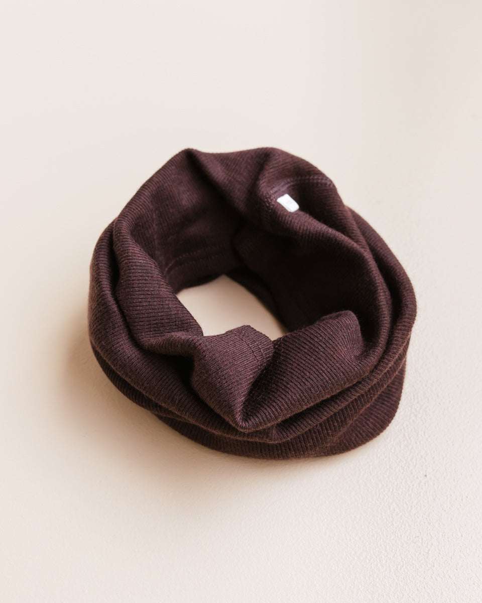 Unaduna loop scarf wool kladdkaka dark brown