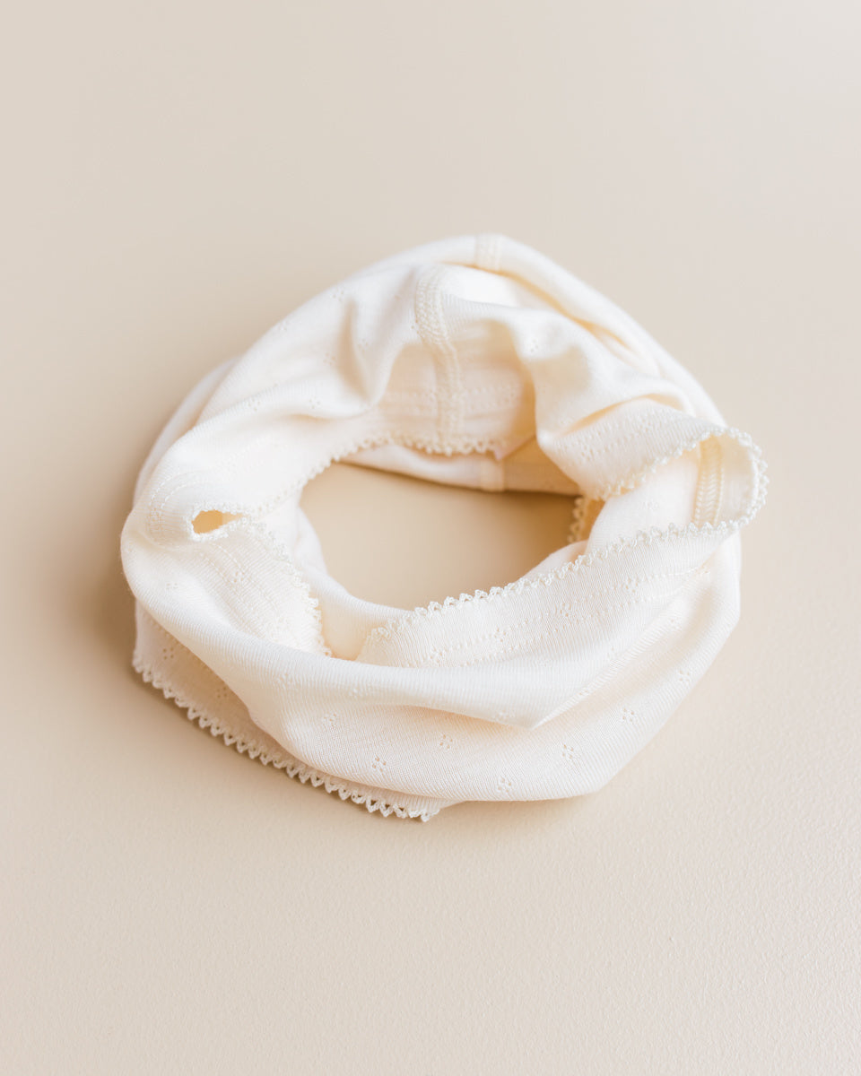 unaduna loop scarf wool silk pointelle munkki natural