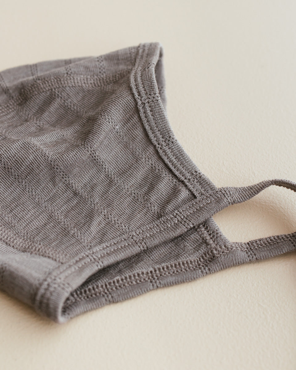 Unaduna Mutsje streepjes pointelle wol:zijde - hazel 3