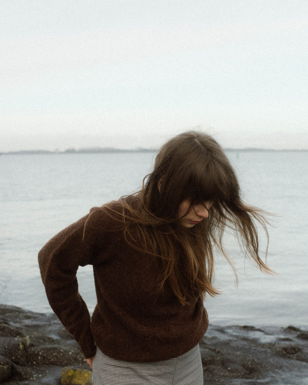 Unaduna trui brushed wool - kladdkaka