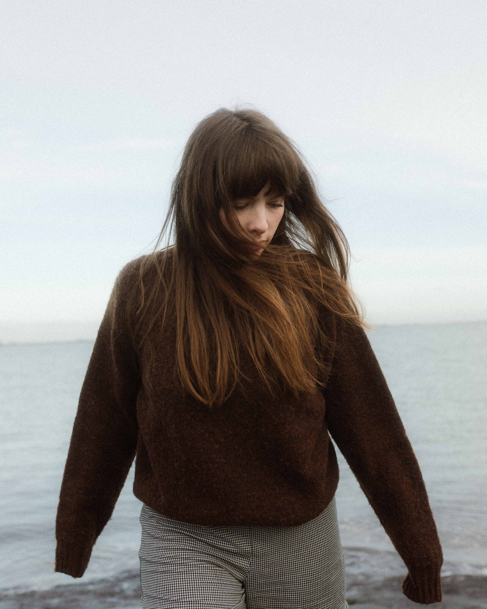 Unaduna trui brushed wool - kladdkaka