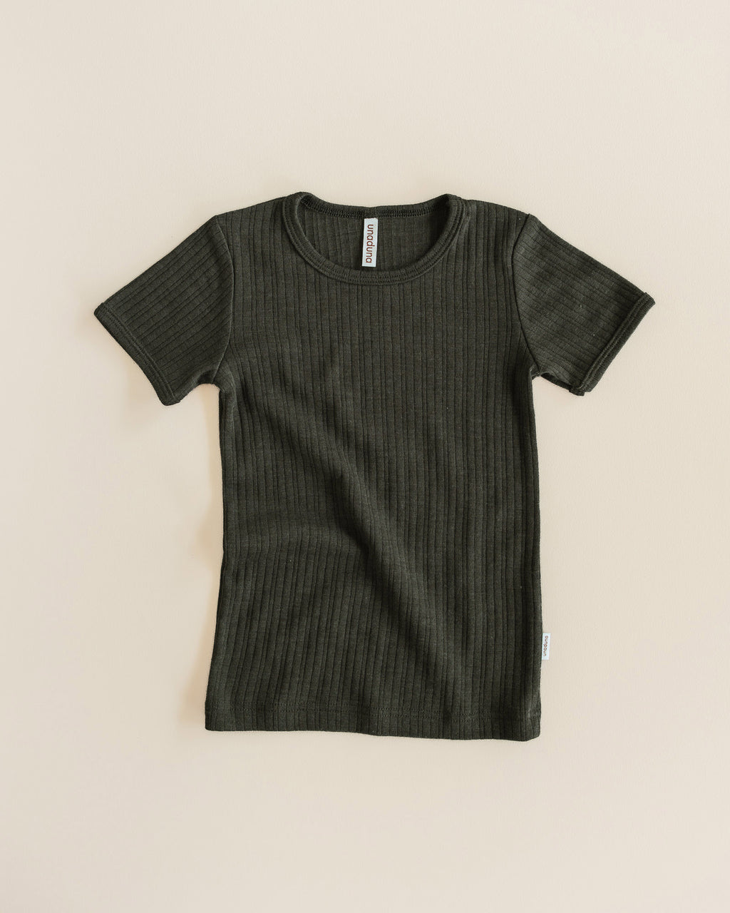 Kids Shirt short rib wool/silk - wakame