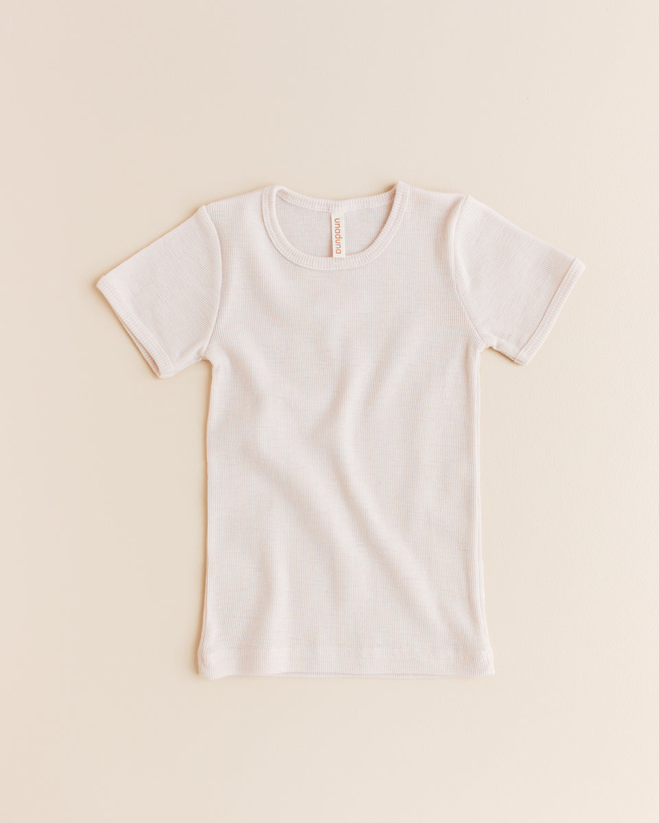 unaduna Wollen short sleeves tiny rib - mazarin