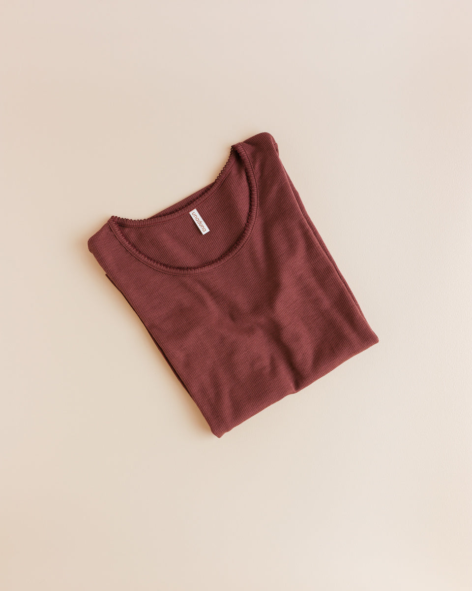 unaduna women's longsleeve wool henna dune rib