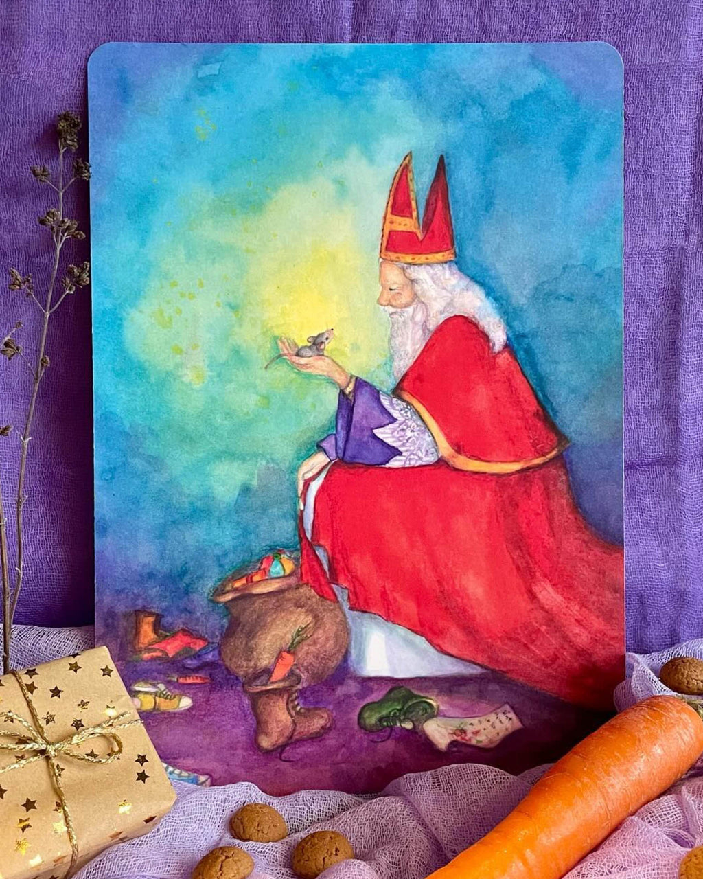 Vertelkaart - De malle verstrooide Sint