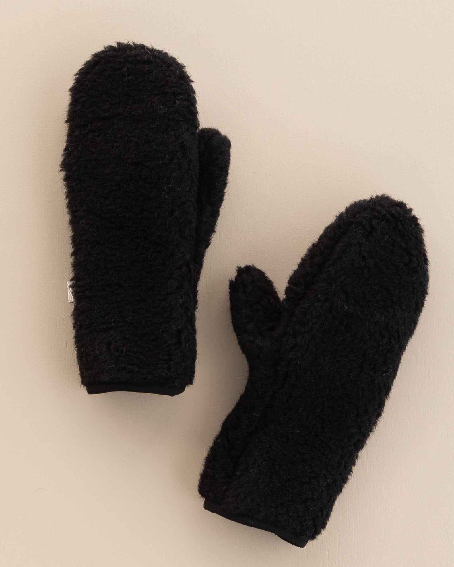 Wol pluche dames wanten - black -2
