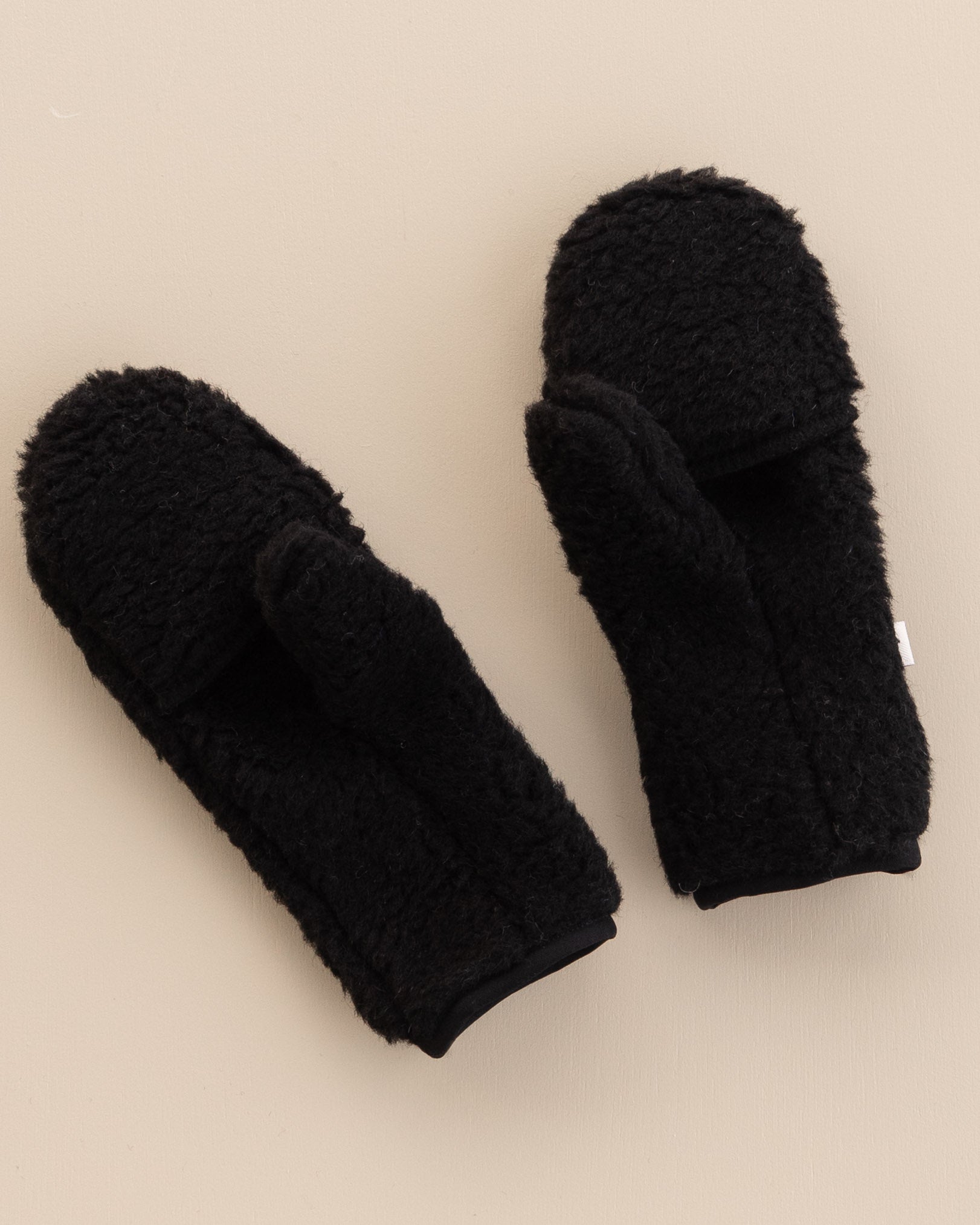 Wol pluche dames wanten - black -3