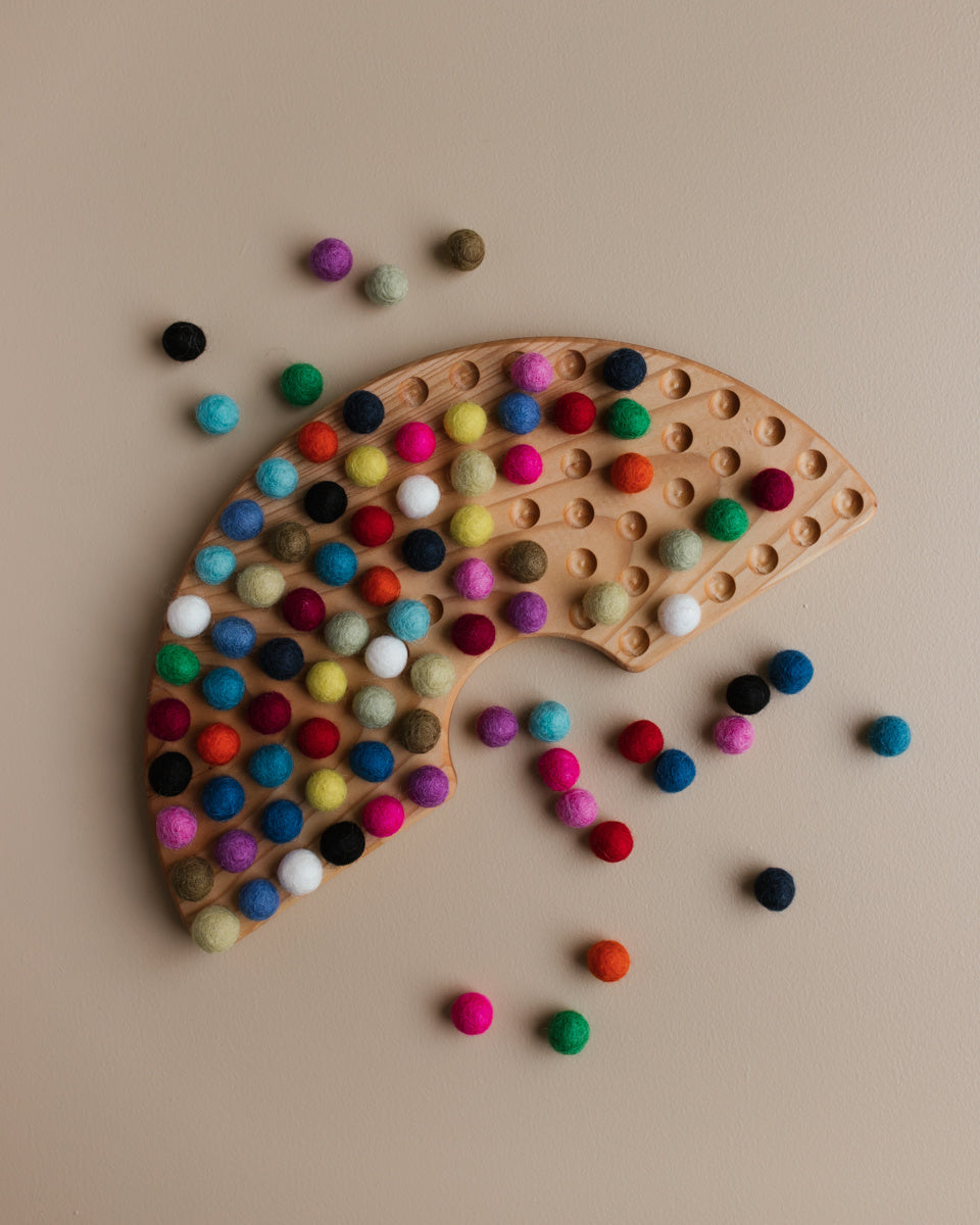 wooden rainbowboard wool felt balls