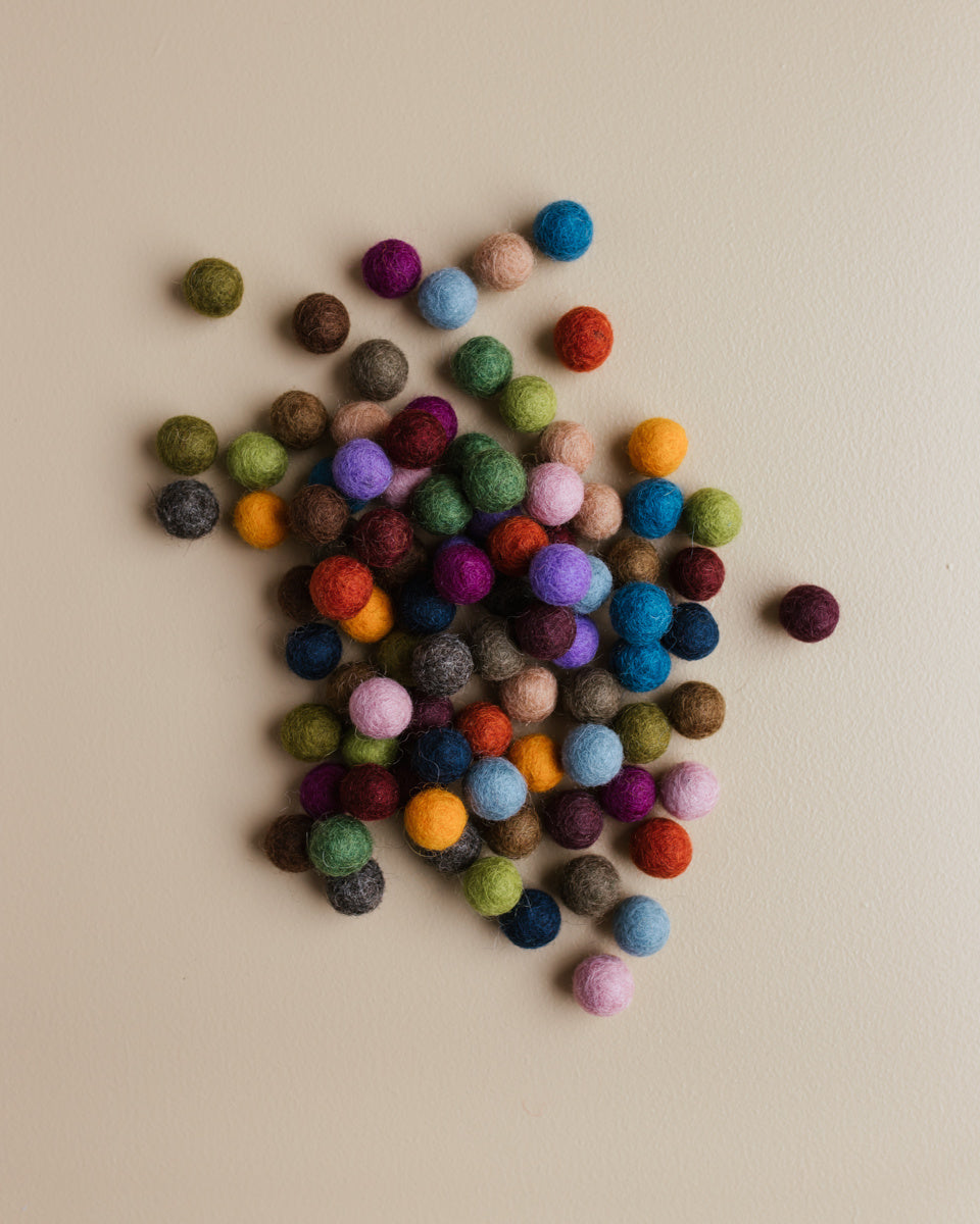 wool felt balls 70 pieces autumn