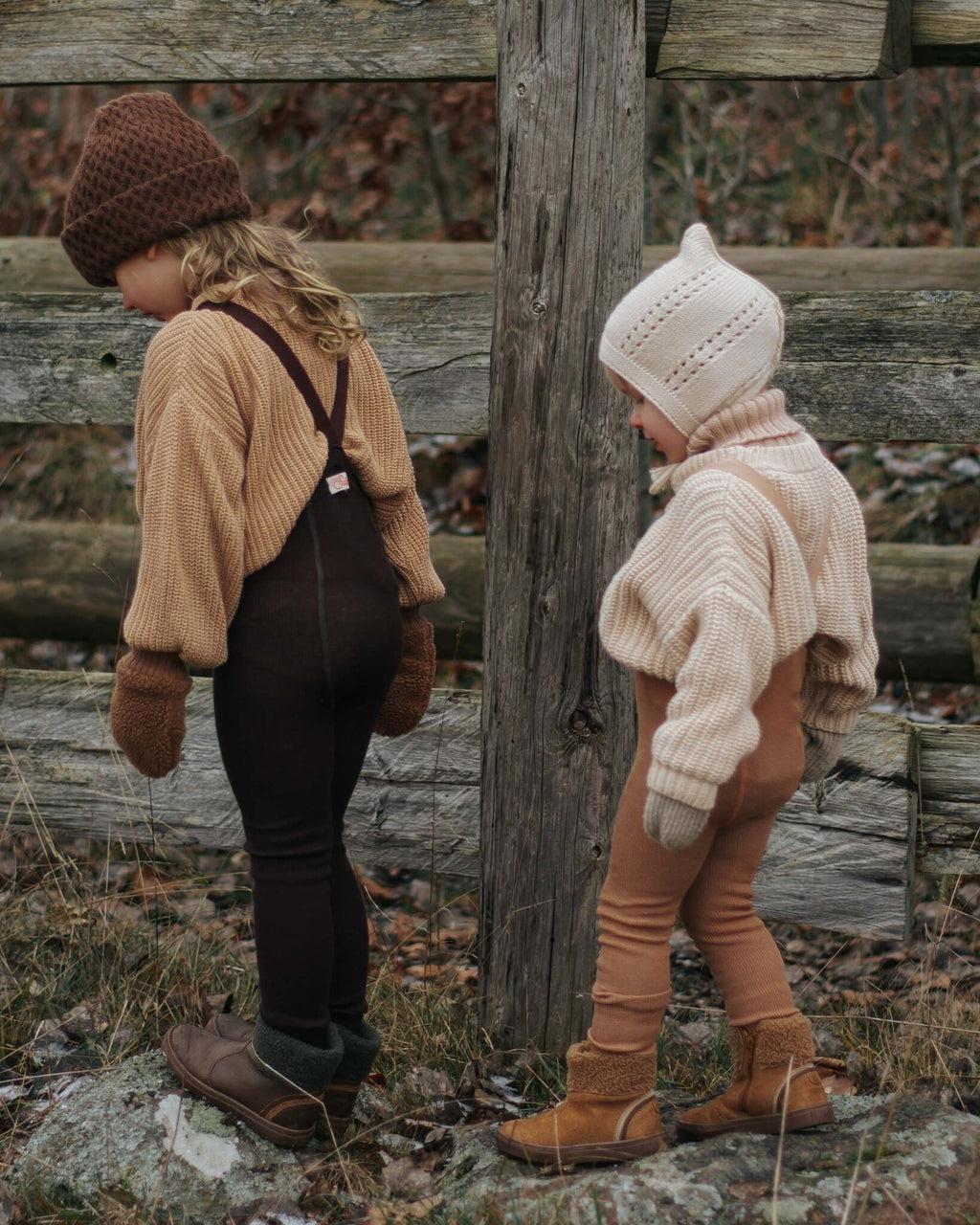 Wooly tights zonder voetjes - espresso brown-3